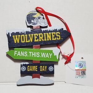 Michigan Wolverines Game Day Holiday Christmas Tree Ornament Go Blue